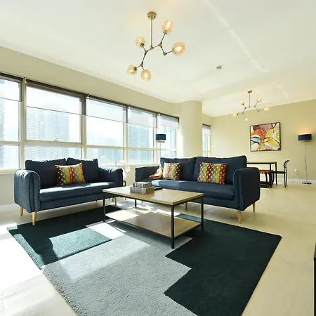 Ferienwohnung Luxury Escapes - 2-Br Marina View Retreat At Marina Quays Dubai Exterior foto